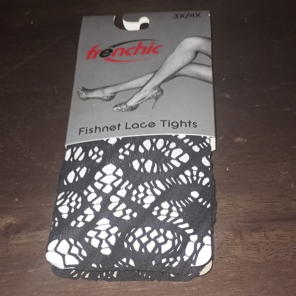 Frenchic Black Fishnet Lace Tights